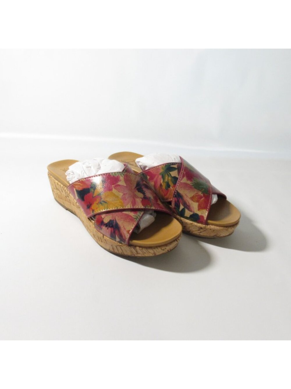 Patricia Nash Designs Leather Wedge Slides ~ Luca ~ NIB Spring Multi